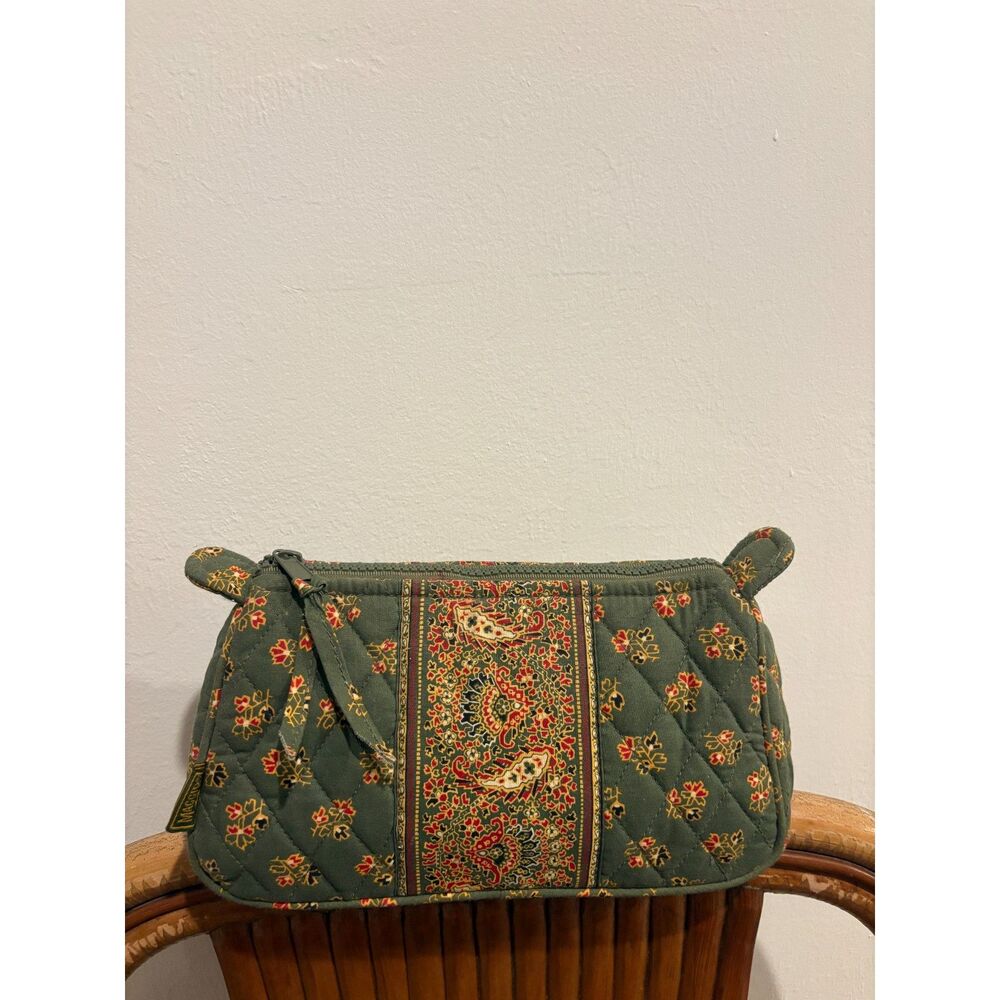 Maggie B Makeup Bag Green and Pink colored